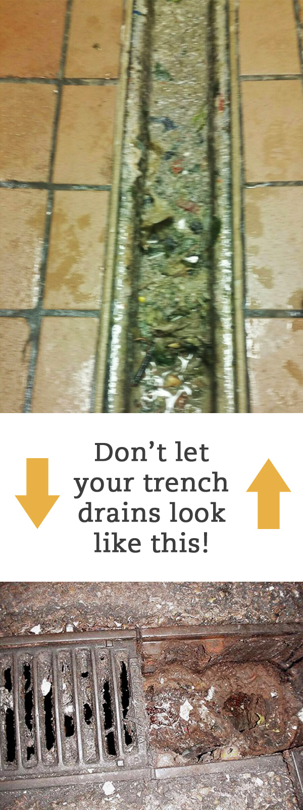 Clogged Trench Drains