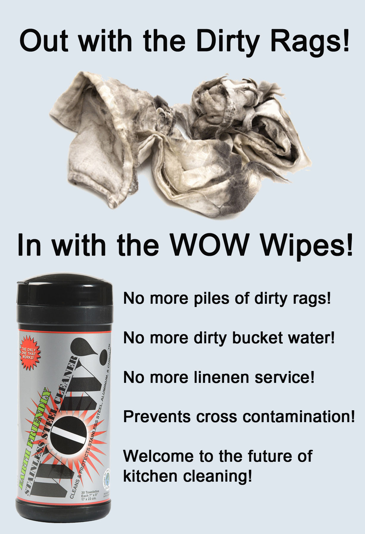 wow stainless steel cleaner wipes
