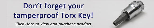 Dont forget your tamperproof torx key