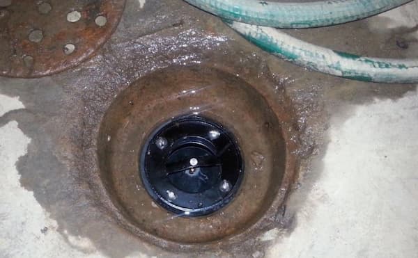 flood guard installed in floor drain