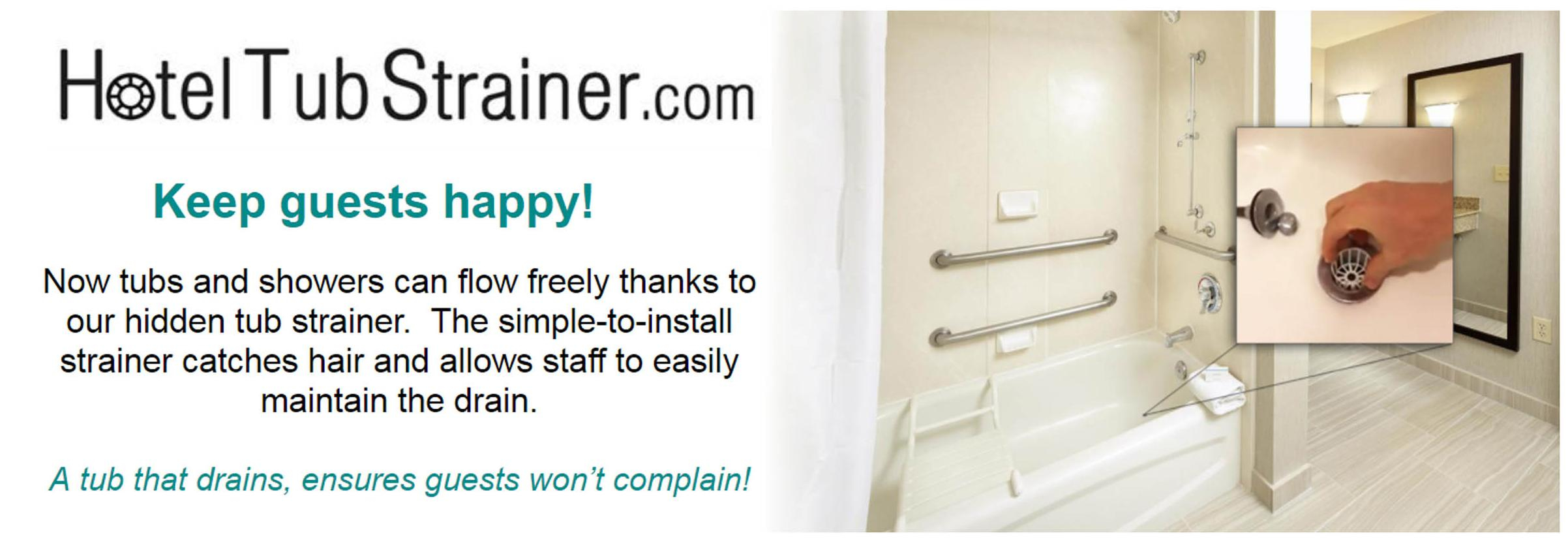 hotel bath tub strainer