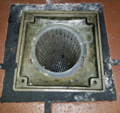 plastic cone in drain