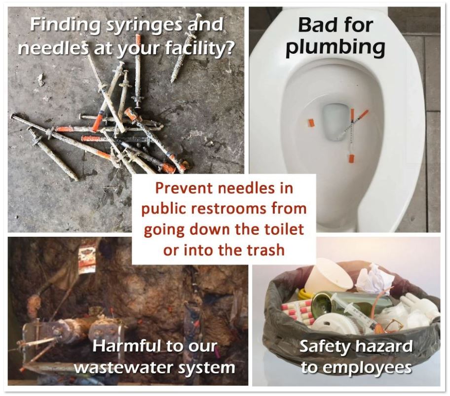prevent needle hazards in public restrooms