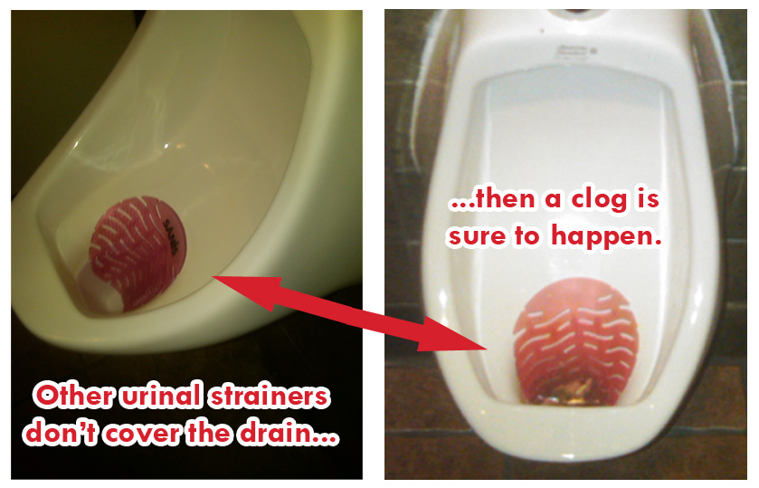 urinal strainer failure