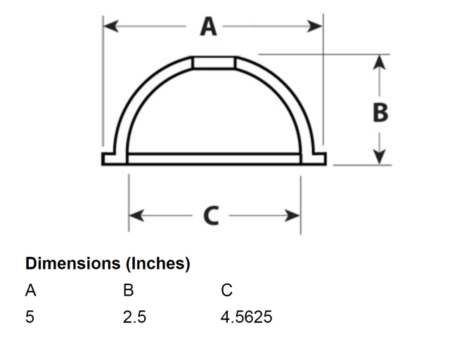 dome_strainer_-_5_inch_dimensions image Replacement 5 inch Dome Strainer for floor sink drains