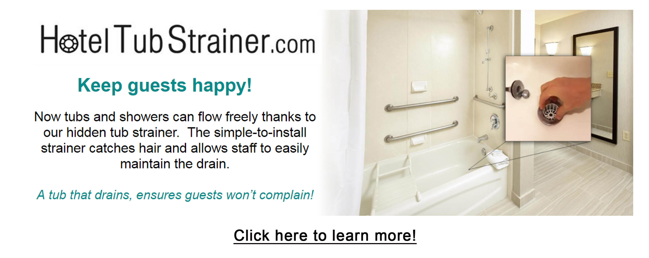 hotel tub strainer