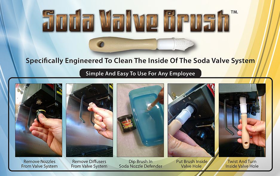 soda valve brush for cleaning soda fountains SVB-24