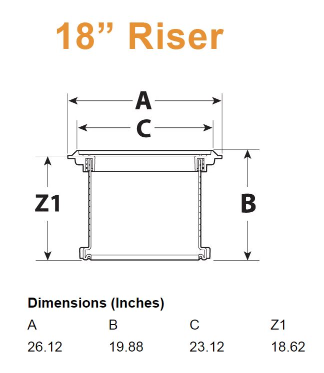 18 inch riser specs