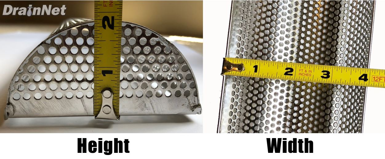 u-shaped trench drain dimensions