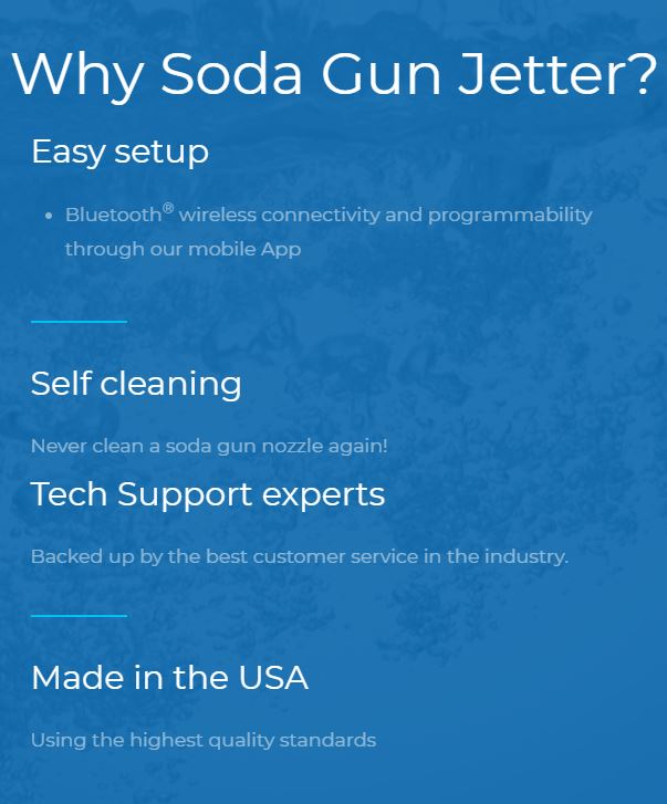 soda gun jetter cleaner for bars and restaurants