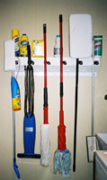 installed Wall-Mounted Mop Stop Organizer | Restaurants Cleaning Mop Room - Drain-Net