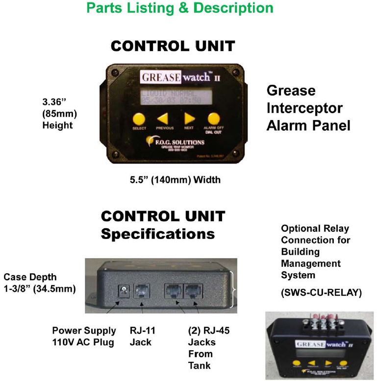 Grease Watch 5 - Interceptor Monitoring Alarm/Device - Drain-Net