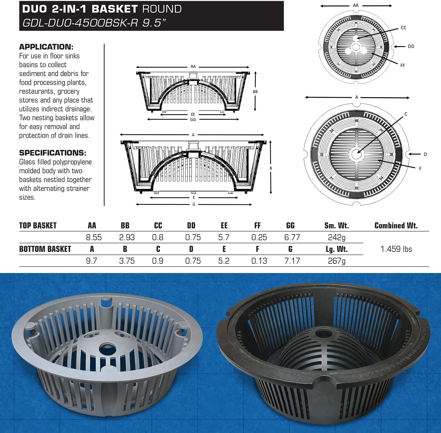 Duo 2 in 1 Round Basket Specs - Guardian