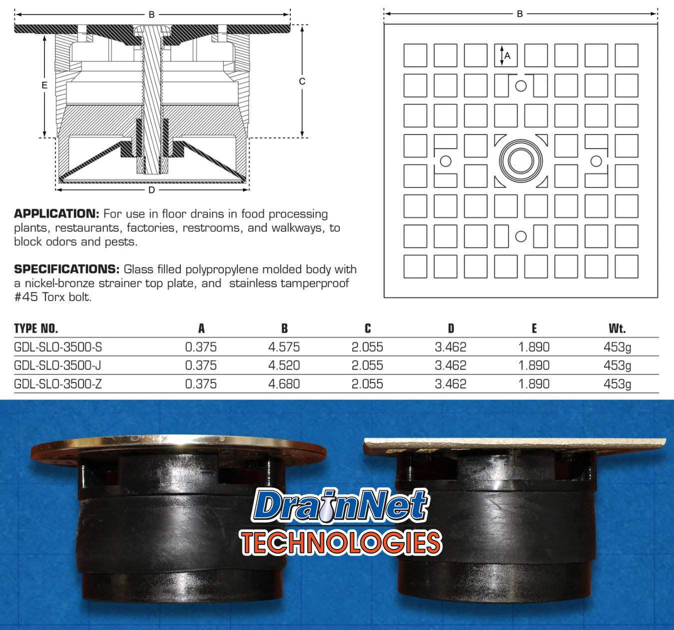 LockOut FLOOR Drain-Lock replaces old, broken, or stolen drain grates - square