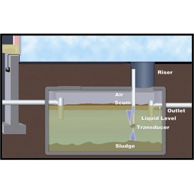 wireless grease interceptor monitor for underground tanks