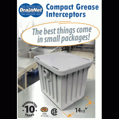 Compact grease interceptor