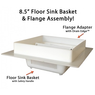 8.5&quot; Floor Sink Basket with 12&quot; Flange Assembly &amp; Drain Edge™