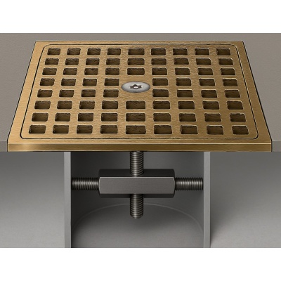 Zurn Strainer 5" Square Floor Drain Cover with Lock and Stop Drain Lock (Actual diameter 4 5/8&Prime;)