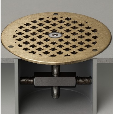 Zurn 6" Dia. Round Floor Drain Cover with Lock and Stop Drain Lock