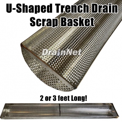 u-shaped stainless steel trench drain basket for scrap